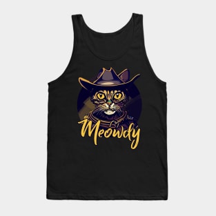 Cool Meowdy Cowboy Cat Tank Top